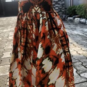 VcBriggs Ankara Flare Skirt (Orange)